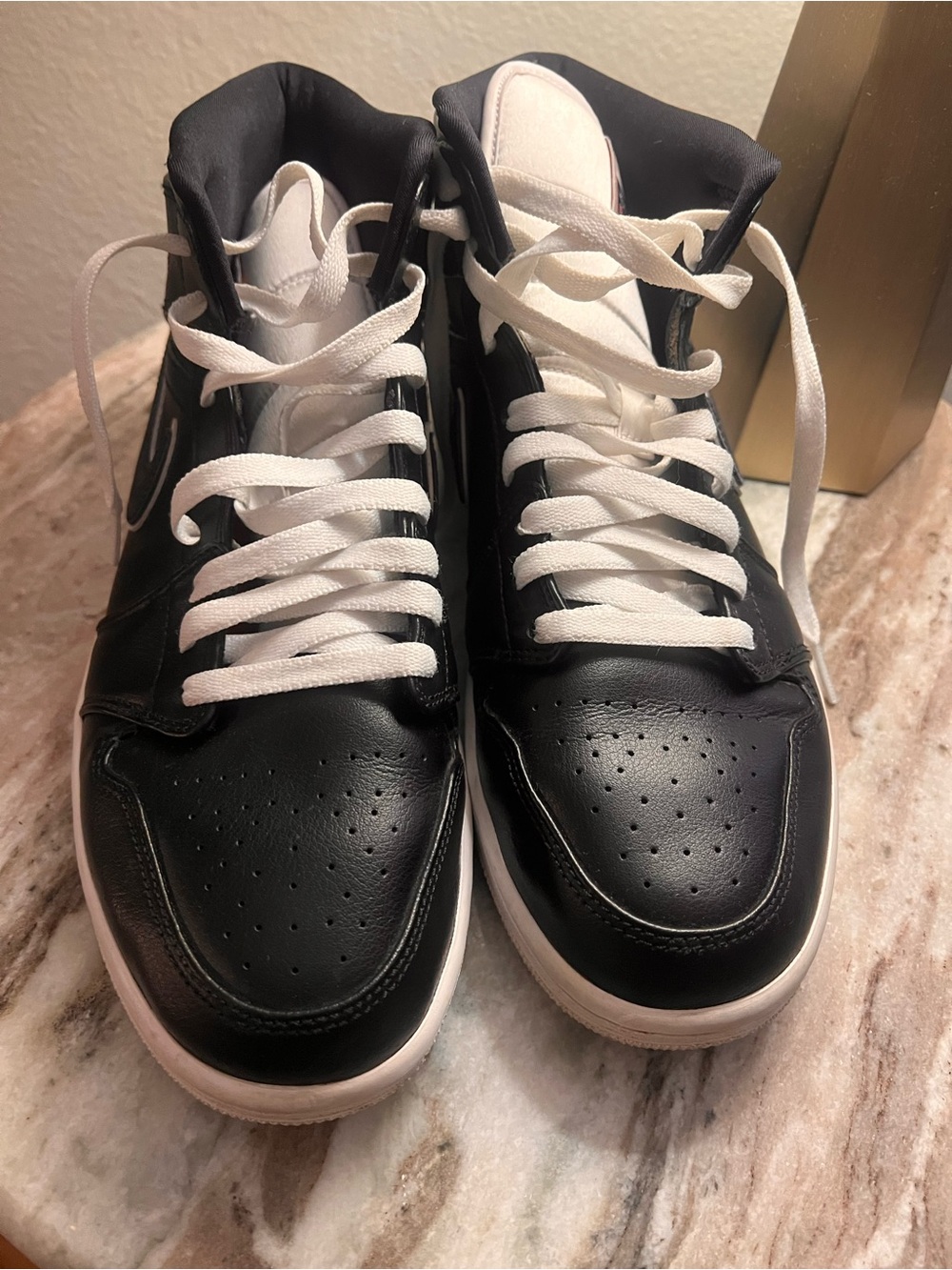Jordan Black and White High-Top Sneakers